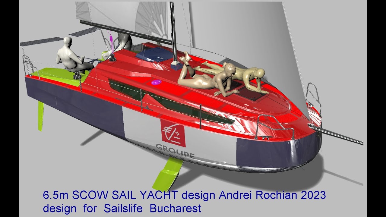 6.5m SCOW SAIL YACHT Architecture& Design Andrei Rochian 2023