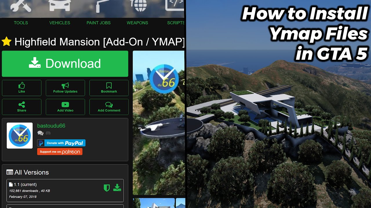Cum se instalează fișierele YMAP/Map Builder în GTA 5 (2023) |  Instalare Highfield Mansion