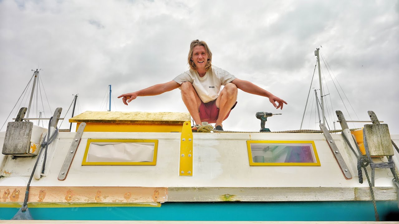 Lucru CRITIC cu barca non-stop |  Restaurare catamaran abandonat