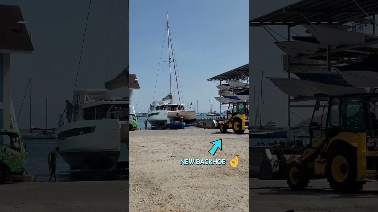 🇹🇹 Șantierul naval din Trinidad Power Boats ridică un catamaran cu vele de 45 de picioare ⛵ #caribbean #boating #trinidad
