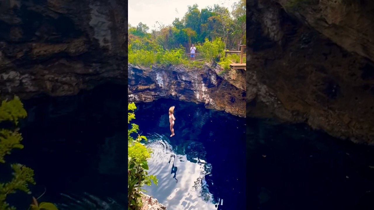 Sari de 30 de metri într-o gaură albastră din Bahamas #sapphirebluehole#sailing#bahamas#travel