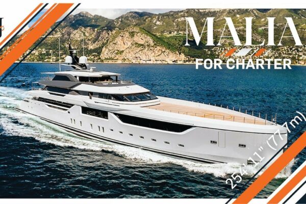 M/Y MALIA pentru Charter |  254' 11" (77,7 m) 2023 Golden Yachts