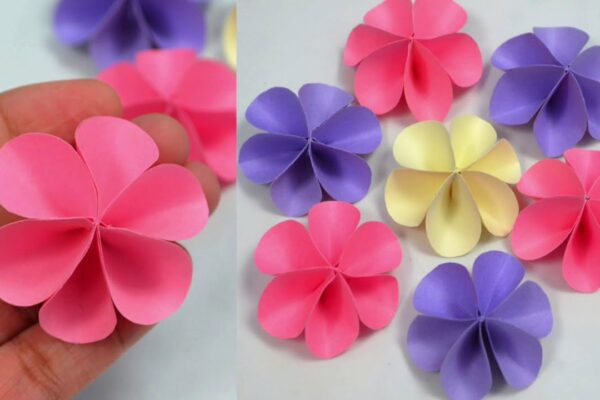 2 minute sunt suficiente pentru a face această floare frumoasă  Fabricarea rapidă a florilor din hârtie în tamilă |  Tamilcrafts