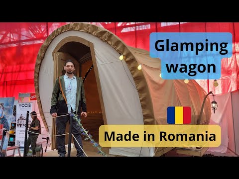 Vagon glamping de la NEST.  Fabricat in Romania.