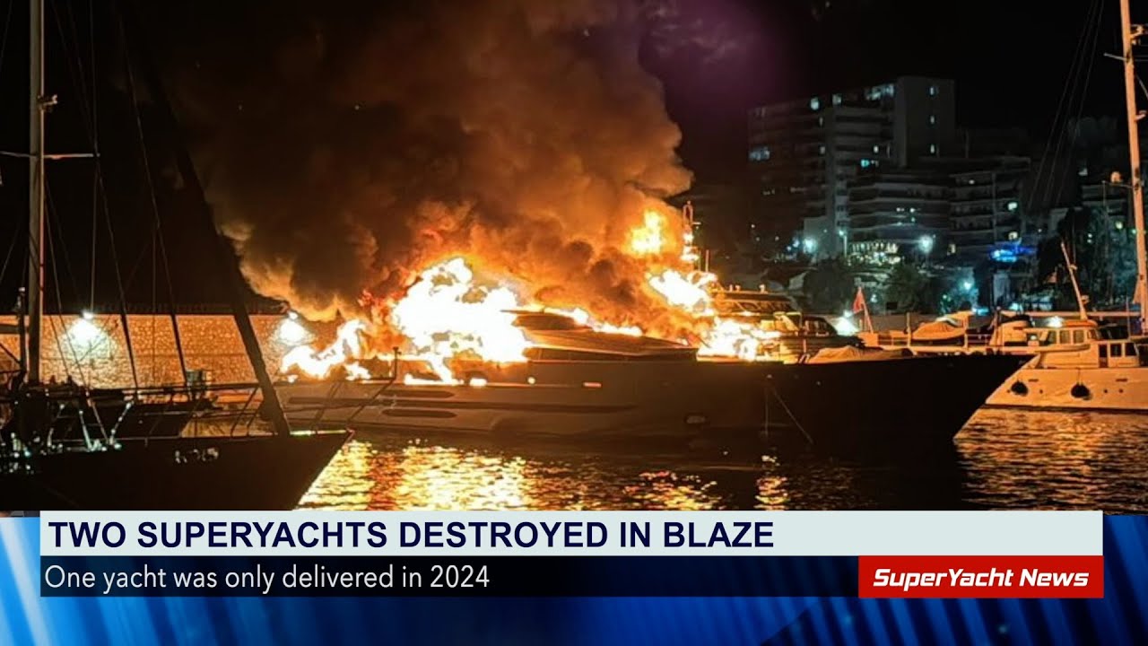 Yacht nou-nouț distrus într-un incendiu cu mai multe iahturi | Clipuri SY
