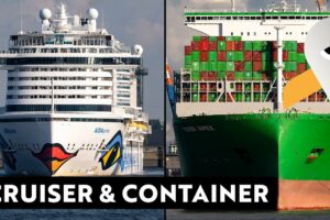 Cruiser & Container 🛳️ AIDAprima Sail Away 💋 400m Containerchiff EVER APEX