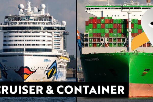 Cruiser & Container 🛳️ AIDAprima Sail Away 💋 400m Containerchiff EVER APEX