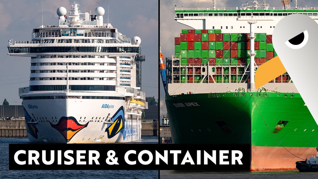 Cruiser & Container 🛳️ AIDAprima Sail Away 💋 400m Containerchiff EVER APEX