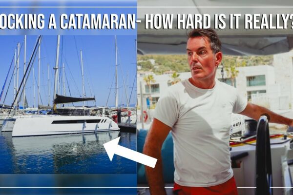 Manevrarea catamaranului: Cât de greu este să andoci un catamaran? | Prima acostare Med pe RR2