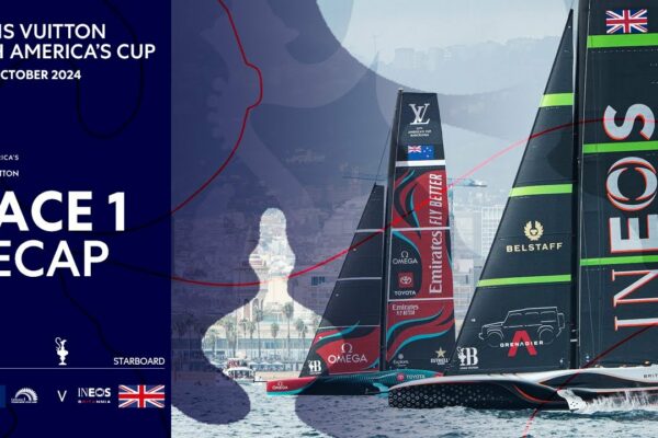 Louis Vuitton a 37-a Cursa 1 a Cupei Americii Recapitulare | Emirates Team New Zealand vs INEOS Britannia