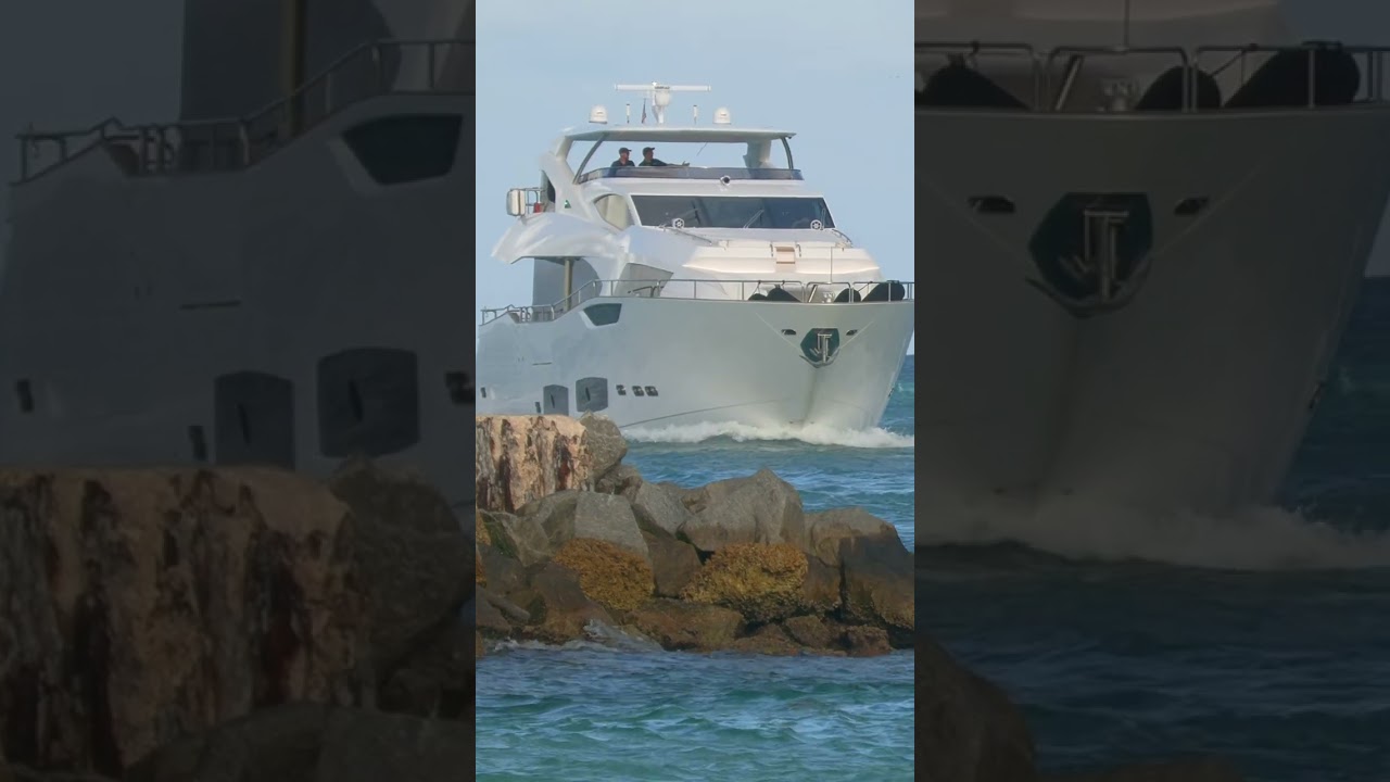 Sunseeker intrând la intrarea Haulover