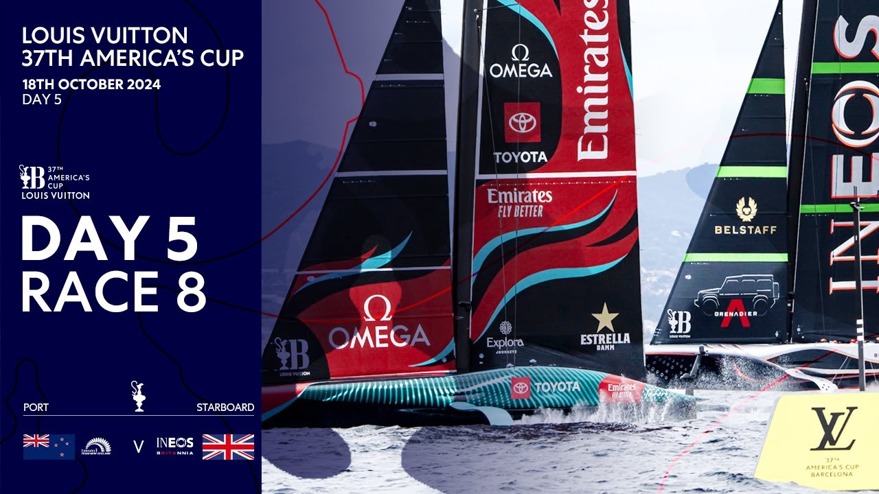 Louis Vuitton a 37-a Cursa a 8-a Cupei Americii | Emirates Team New Zealand vs INEOS Britannia | Reluare completă