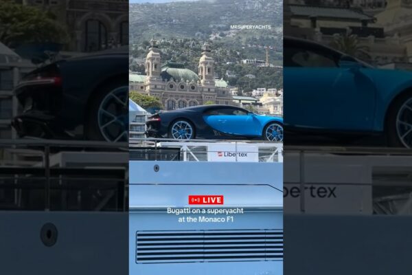 Bugatti pe un superyacht 😍 Iahtul Seven Sins sosește la Marele Premiu de la Monaco 🏁 @bugatti