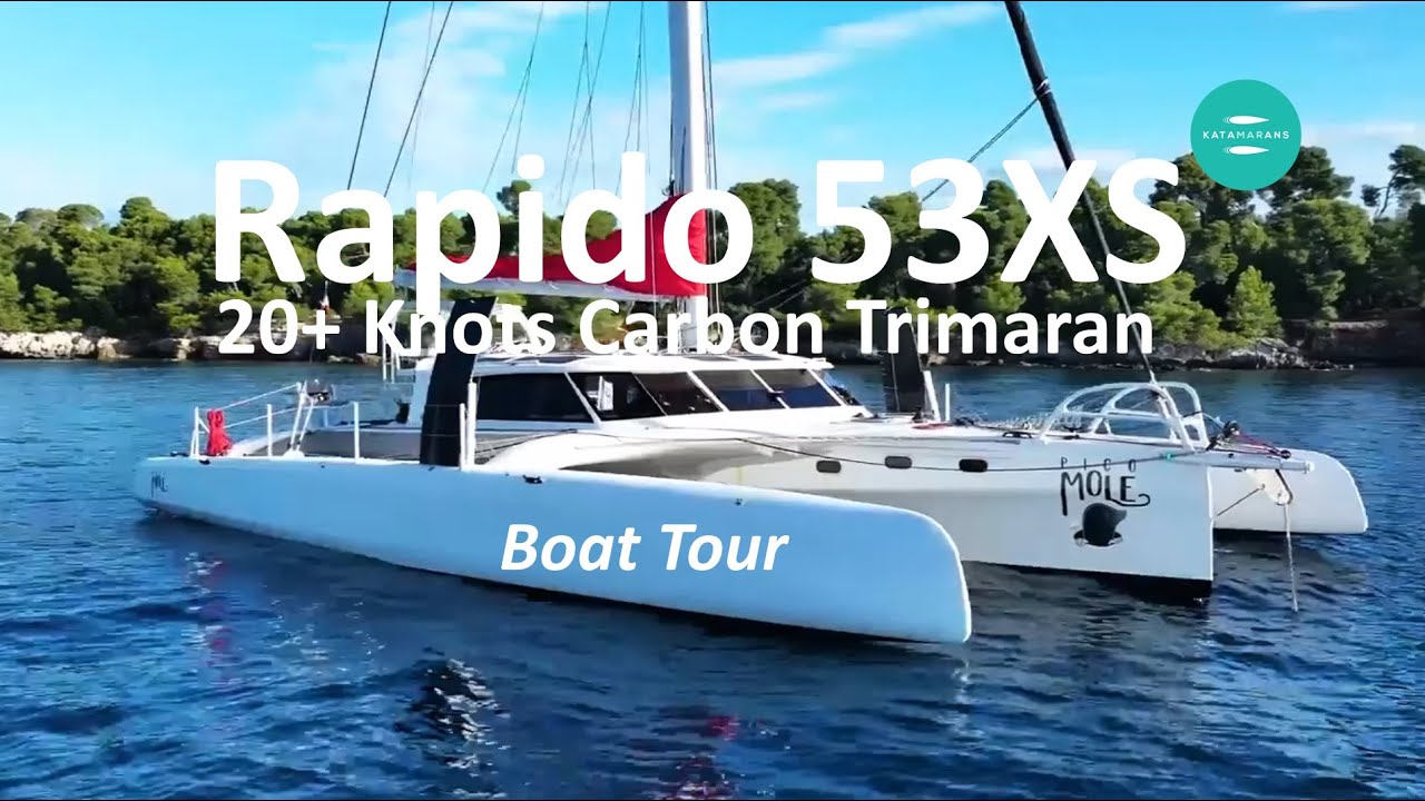 Rapido 53 - 20+ noduri! Trimaran cu vele de croazieră pe ocean - tur cu barca.