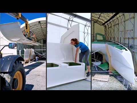 Container până în partea de sus a cabinei: Time Lapse of Building Coca și pereții catamaranului nostru (MJ Sailing - Ep 348