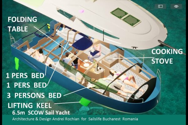 6.5m SCOW Sail Yacht Architecture & Design Andrei Rochian pentru Sailslife Bucharest Romania