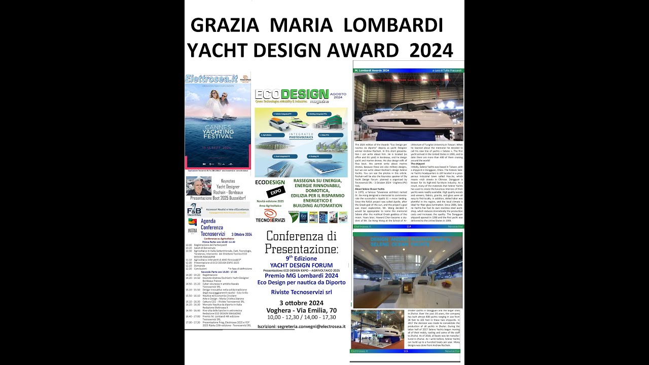 Premiul Grazia Maria Lombardi Yacht Design Award 2024 a fost acordat lui Andrei Rochian