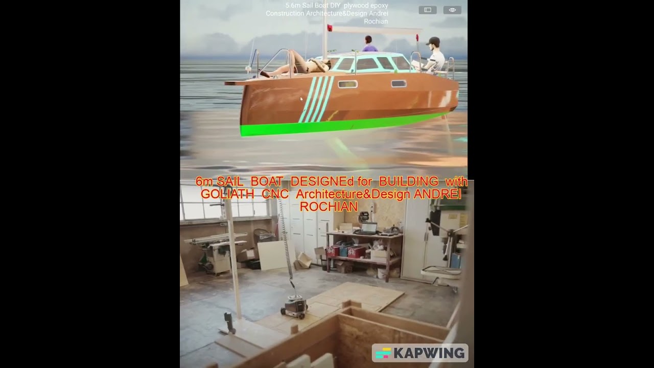 Barcă cu vele de 5,6 m PolyChine Rideau Cocă Placaj Epoxid Construcție Arhitectură&Design Andrei Rochian