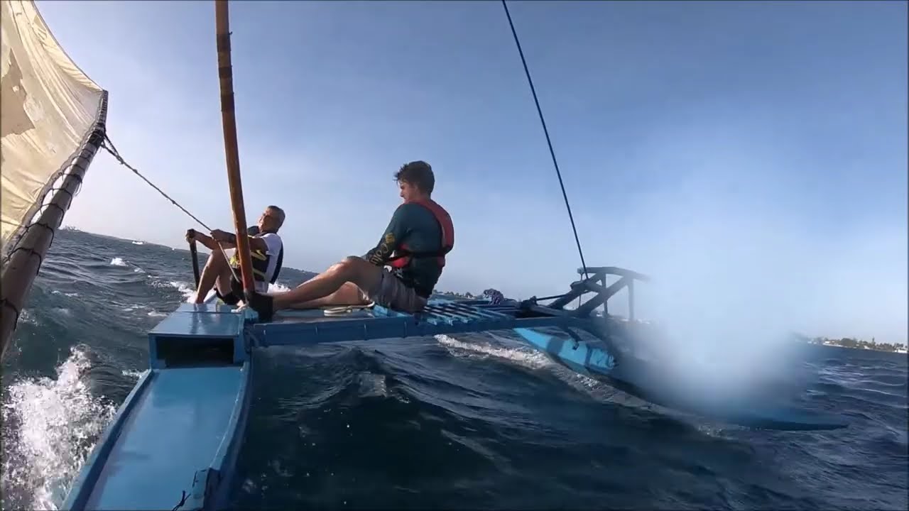 Canoe Outrigger Tradițional Navigare Wam Marshall Insulele