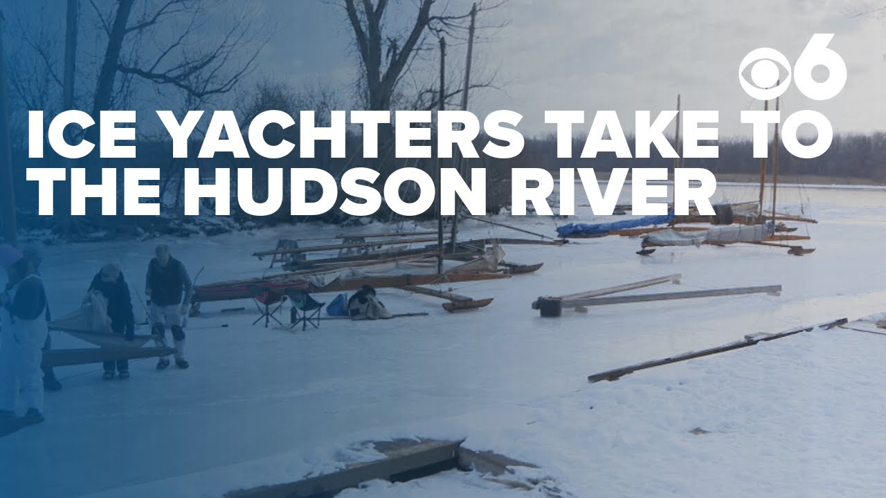 Yachters de gheață se duc la Hudson