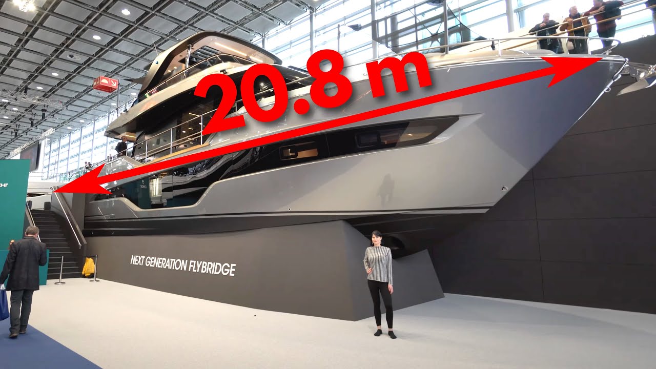 Superyacht 2023! 20,8 m Yacht de lux Cranchi Sessantasette 67 Colecția -pilot. Tur de cameră din toate camerele.