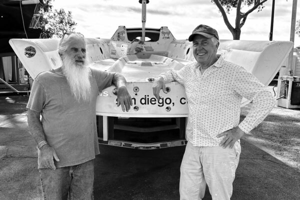 Erik and Jon Shampain in front of his Melges 30