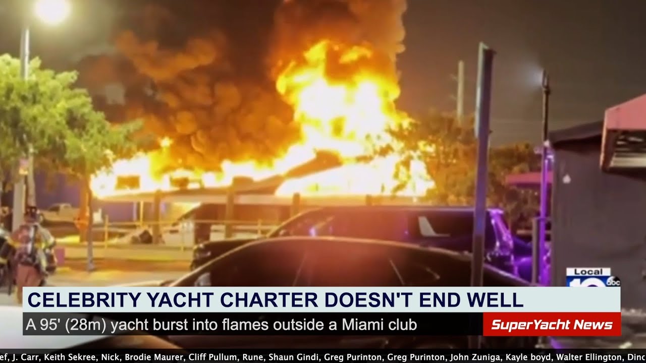 Yachtul lui Celeb izbucnește în flăcări în Miami | Clipuri sy