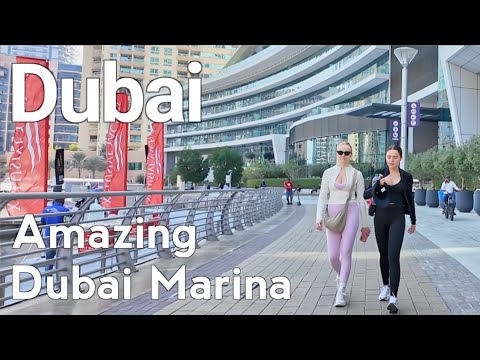 Dubai [4K] Uimitor Dubai Marina Walking Tour 🇦🇪