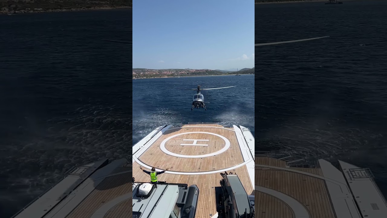 Aterizarea elicopterului la bord superyacht îndrăzneț