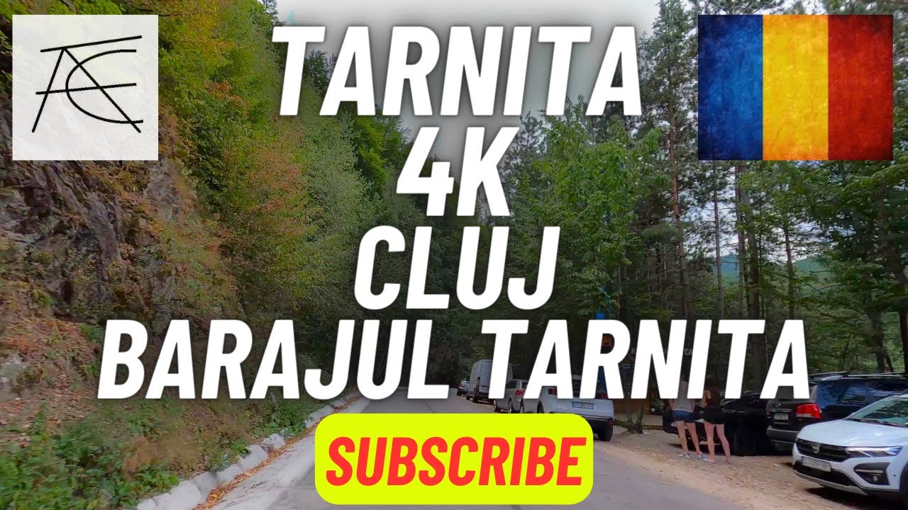 Tarnita, Cluj, România. Conducând în jurul lacului. Lacul Tarnita 4k. Drumuri române. Vara 2023.