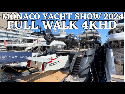 Monaco Yacht Show 2024 Full Walk în 4KHD (sâmbătă 10:00 a.m.), inclusiv specificații