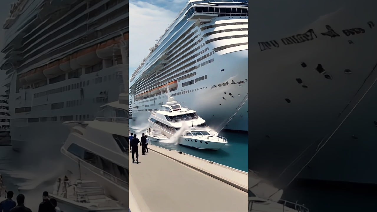 "Nava masivă de croazieră se prăbușește în iahtul la Marina!"