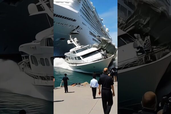 Nava de croazieră se apropie prea mult - iahtul bătut la Dockside!