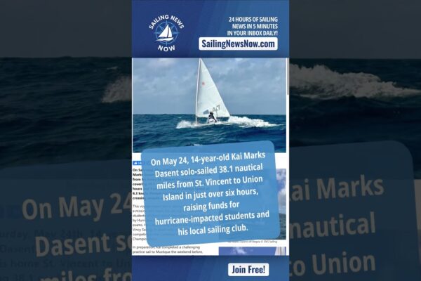 Kai, în vârstă de 14 ani, Dasent completează 38nm solo navigat pentru relieful uraganelor