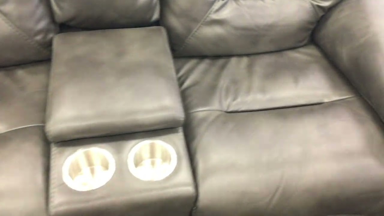 Canapea de recliner de dragoste, canapea din piele PU Recliner cu consolă, suporturi pentru cupe