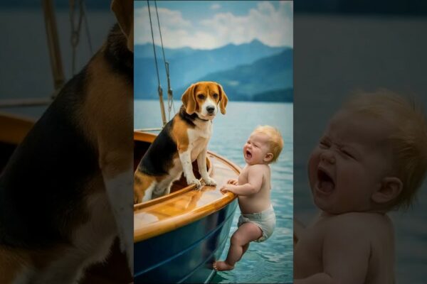 Beagle observă copilul pe cale să cadă de pe un iaht - ceea ce urmează este incredibil