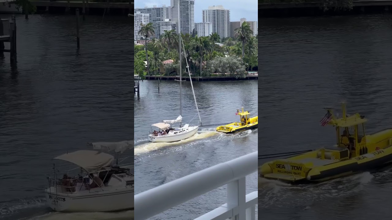 VAIL BOAT TOWED în Fort Lauderdale #Fortlauderdale #sailing #Sailor