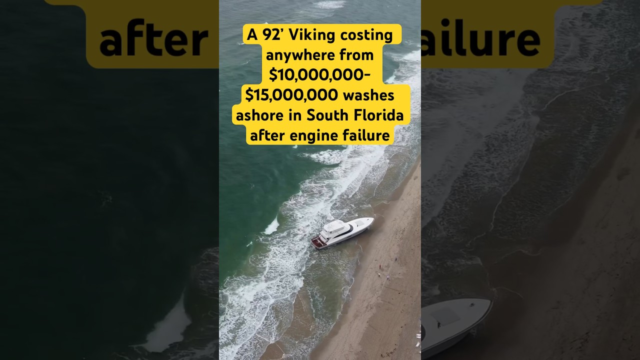 Yacht -ul masiv de pescuit sportiv se spală pe uscat după eșecul motorului - #BOATFAILS #BOAT #yacht #Boating