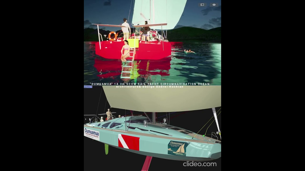 „Oumuamua” 14.3m SCOW Sail Yacht Circumnavigare Arhitectură și design Andrei Rochian