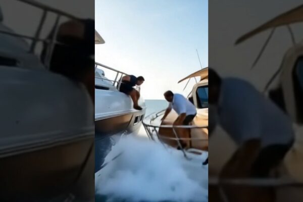 Două iahturi de lux s -au ciocnit în apropierea docului -metal răzuit, vocile s -au ridicat și tensiunea îngroșată
