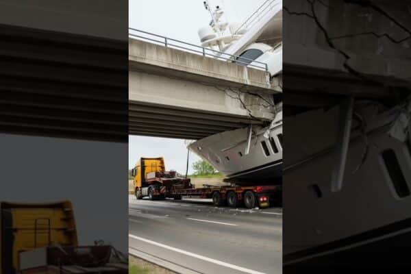 Un iaht de lux este zdrobit sub un pod - nu a șters înălțimea