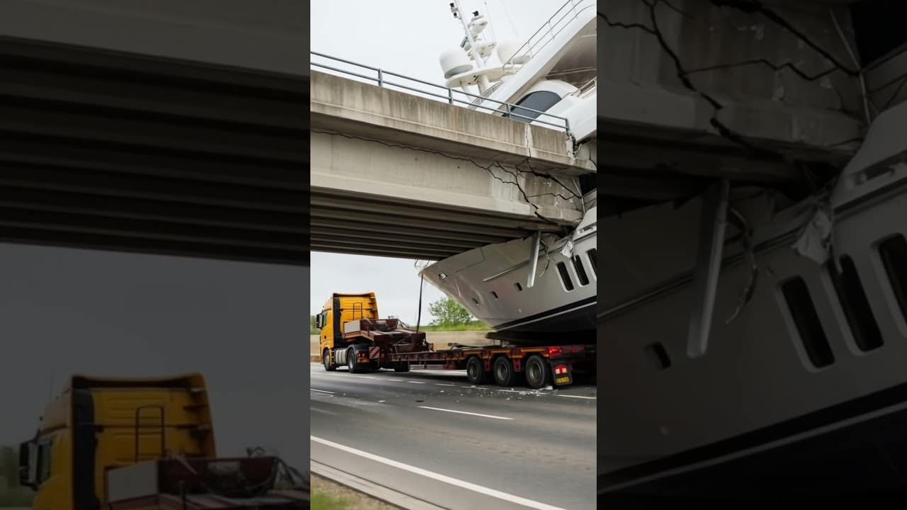 Un iaht de lux este zdrobit sub un pod - nu a șters înălțimea