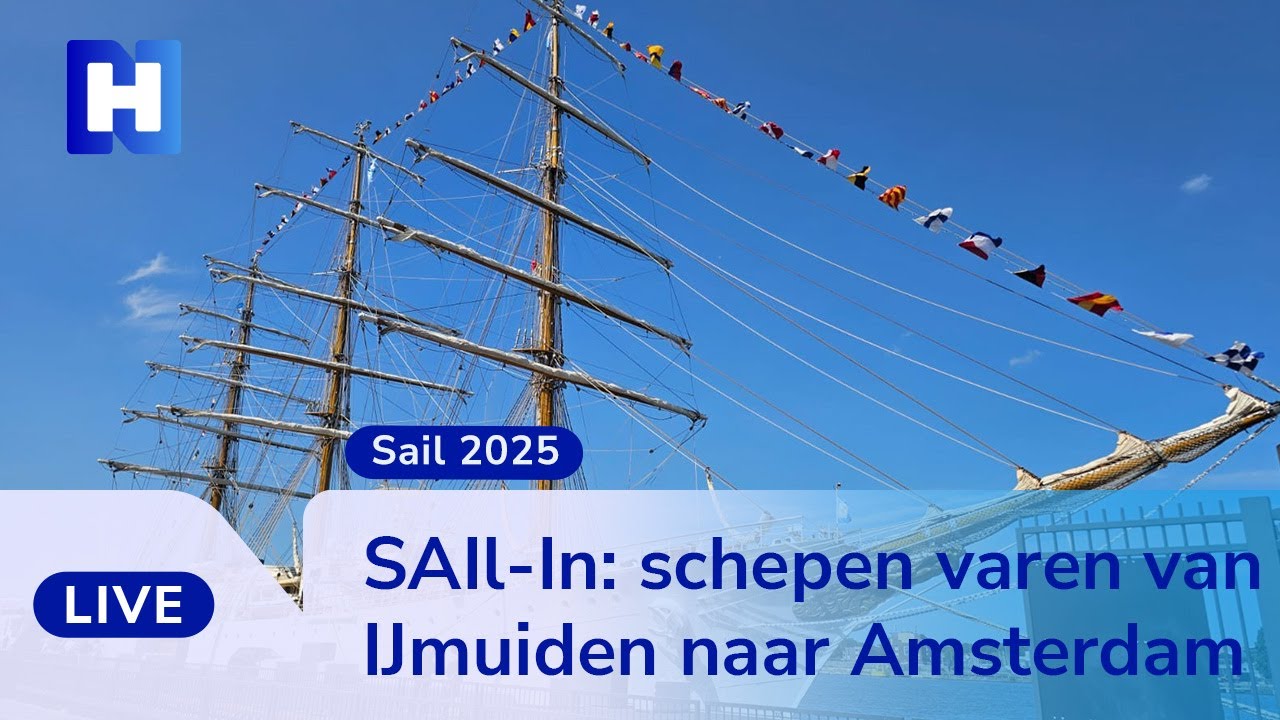Privind în urmă: în timpul navigării, nave uriașe de procesiune de la Ijmuiden la Amsterdam