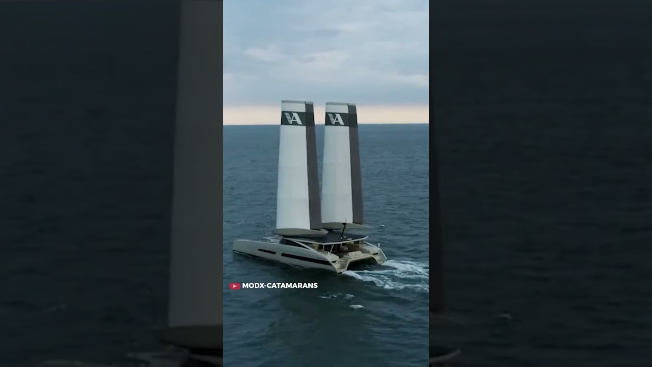 Aceste aripi de catamaran se pot extinde la 75 de metri