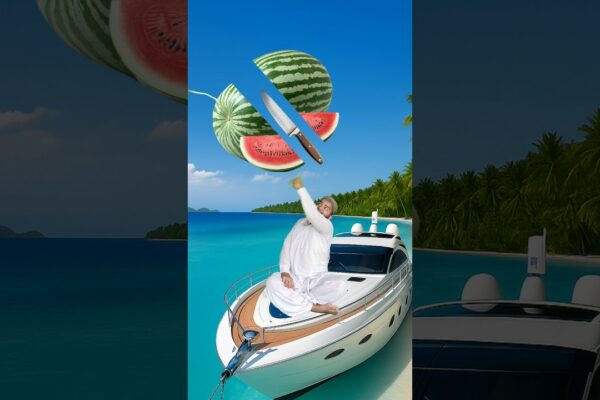 Tăierea și mâncarea pe Yacht🤩#Pantaloni scurți#SummerOnshorts