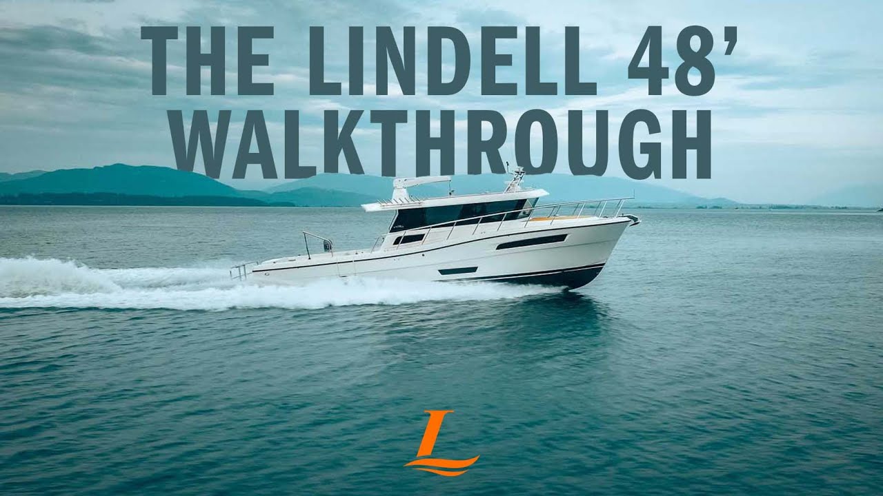 Lindell Yachts 48 'Walkthrough | Yacht de pescuit pilotei fabricat la Washington | Yacht pentru pescuit sportiv