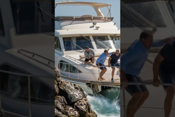 Yacht se prăbușește în echipaj de stâncă în panică, în timp ce barca începe să se scufunde! 🚤🌊
