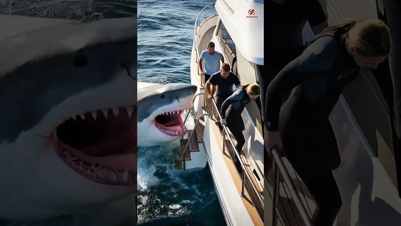 Giant Great White Shark atacă iahtul turistic în Sea Open!