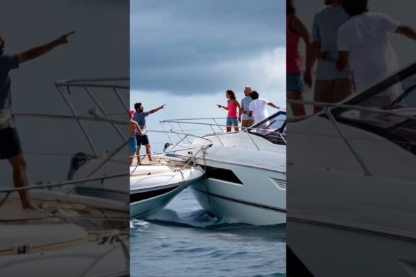 După două iahturi s -au ciocnit în marea deschisă, proprietarii lor stăteau pe punți, strigând 🤯