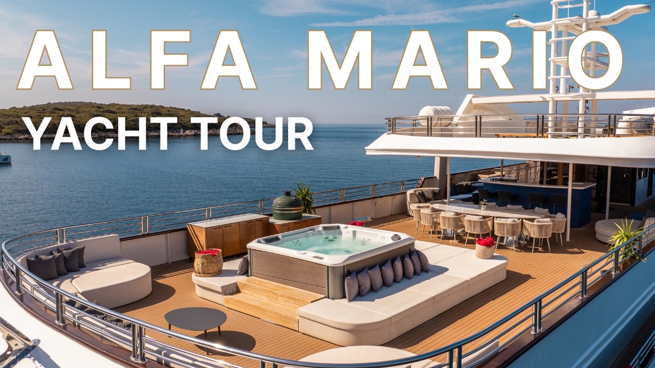 Alfa Mario Yacht Tour: 16 cabine, cinematograf, jacuzzi și mai mult | Palatul plutitor al Croației